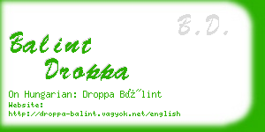 balint droppa business card